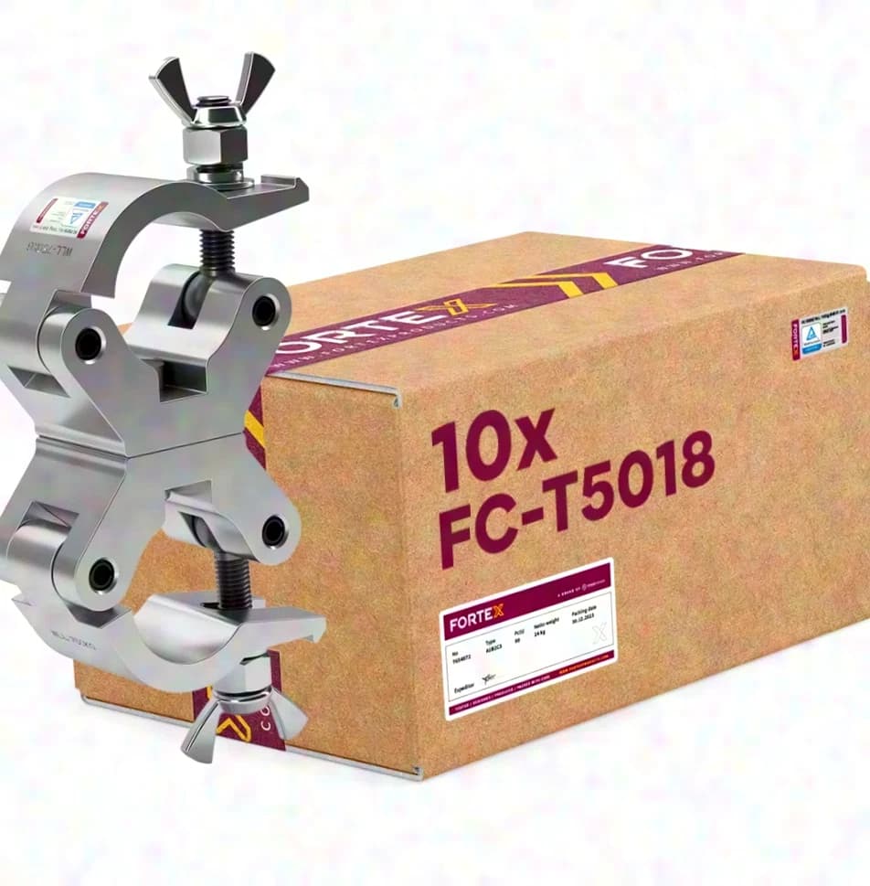 10x FORTEX Swivel Coupler Traversen-Klemme WLL 750kg Rohr Ø48-51 mm