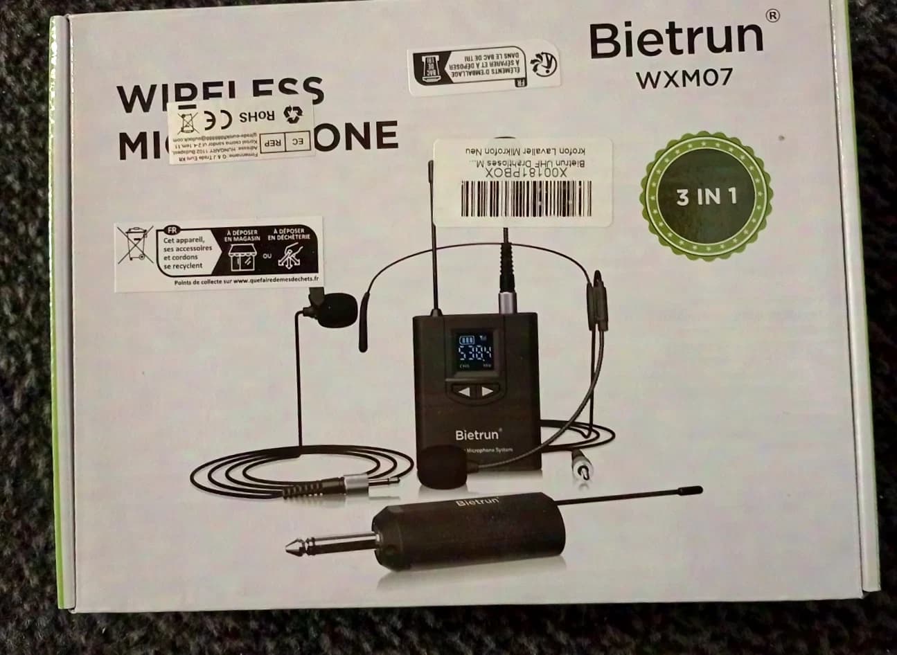 Bietrun WXM07 Wireless Mikrofon 3 in 1