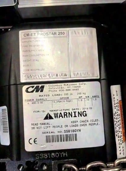CM Prostar DC200 250kg - 20mtr Kette