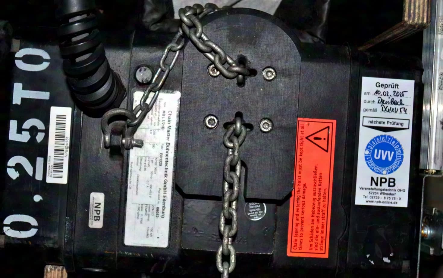 Chainmaster 0,25t D8 Motorkettenzug 18m Kettenlänge