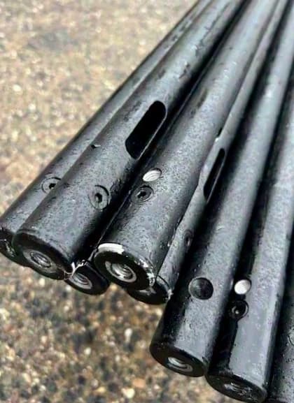 Design Droparme Dropstangen, schwarz Alu, Innenliegende Kabelführung, Verlängerbar Aluminium Rohr