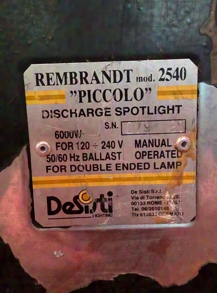 Desisti Rembrandt mod. 2540 6000W 6kW HMI Scheinwerfer Vorschaltgerät