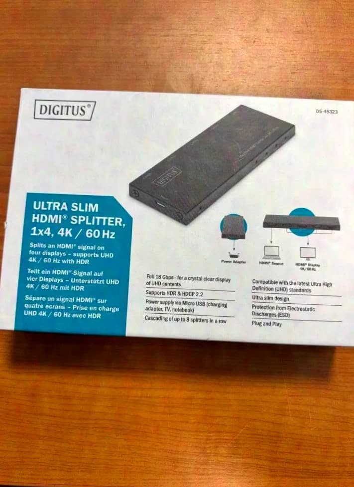 Digitus Ultra Slim HDMI Splitter 1x4 4k/60Hz