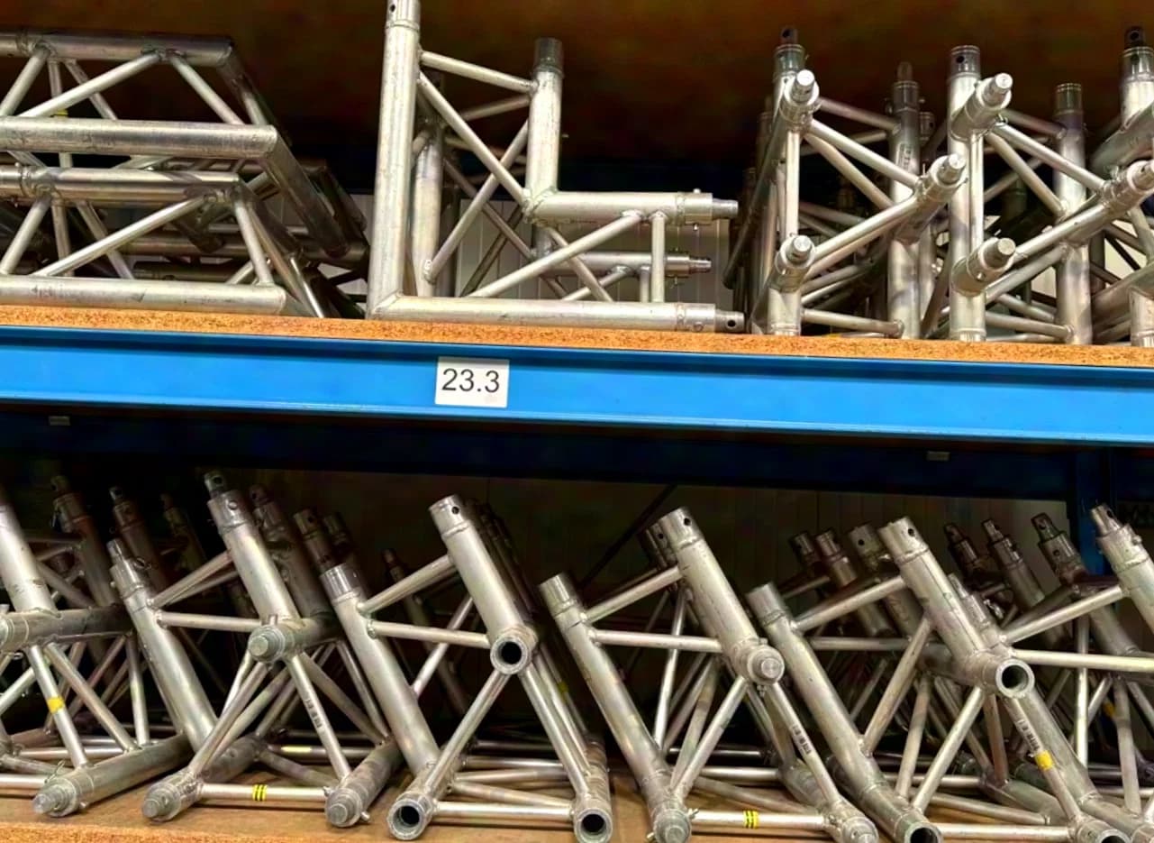 Global-, Euro- und Fix Truss, FD33 Dreipunkt-Traverse, 90° Ecke 1 Gurt oben