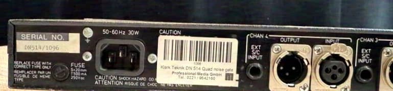 Klark Teknik DN514 Quad Noise Gate, 4-Kanalig, 1HE, Symm.