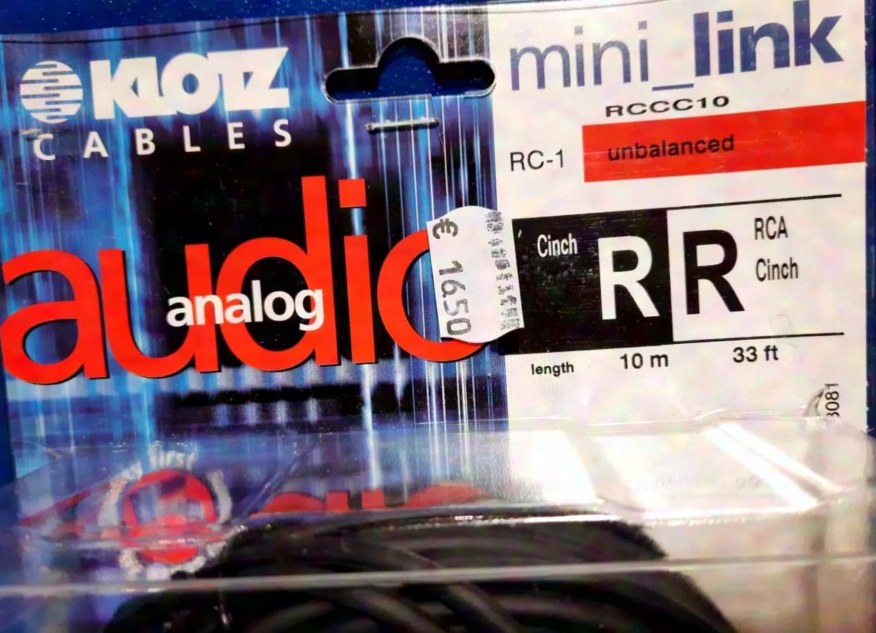 Klotz RCCC10 2x Cinch auf 2x Cinch 10m Kabel