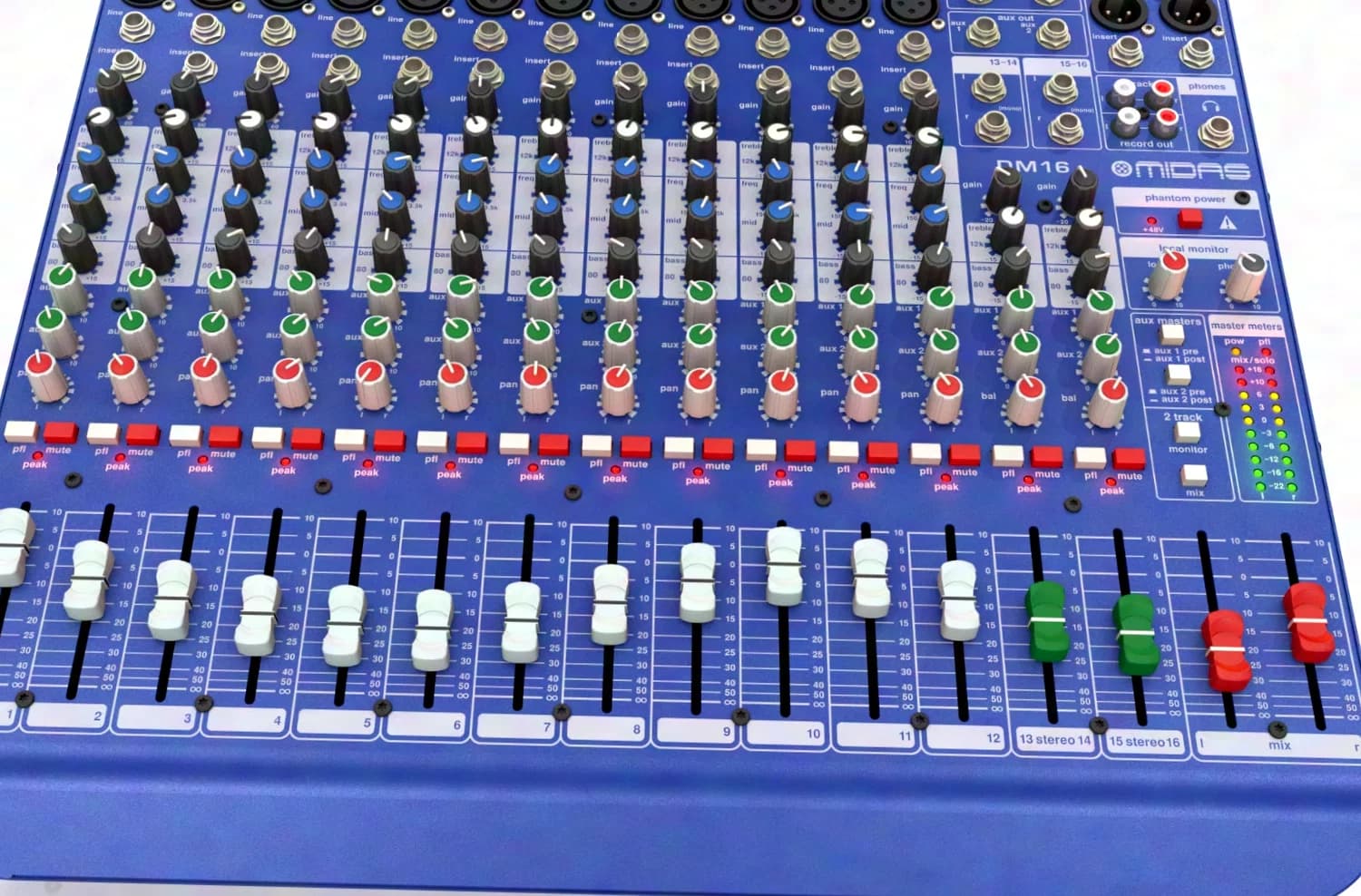 MIDAS DM16 16-Eingangs-Analogmischpult für Live- und Studioanwendungen