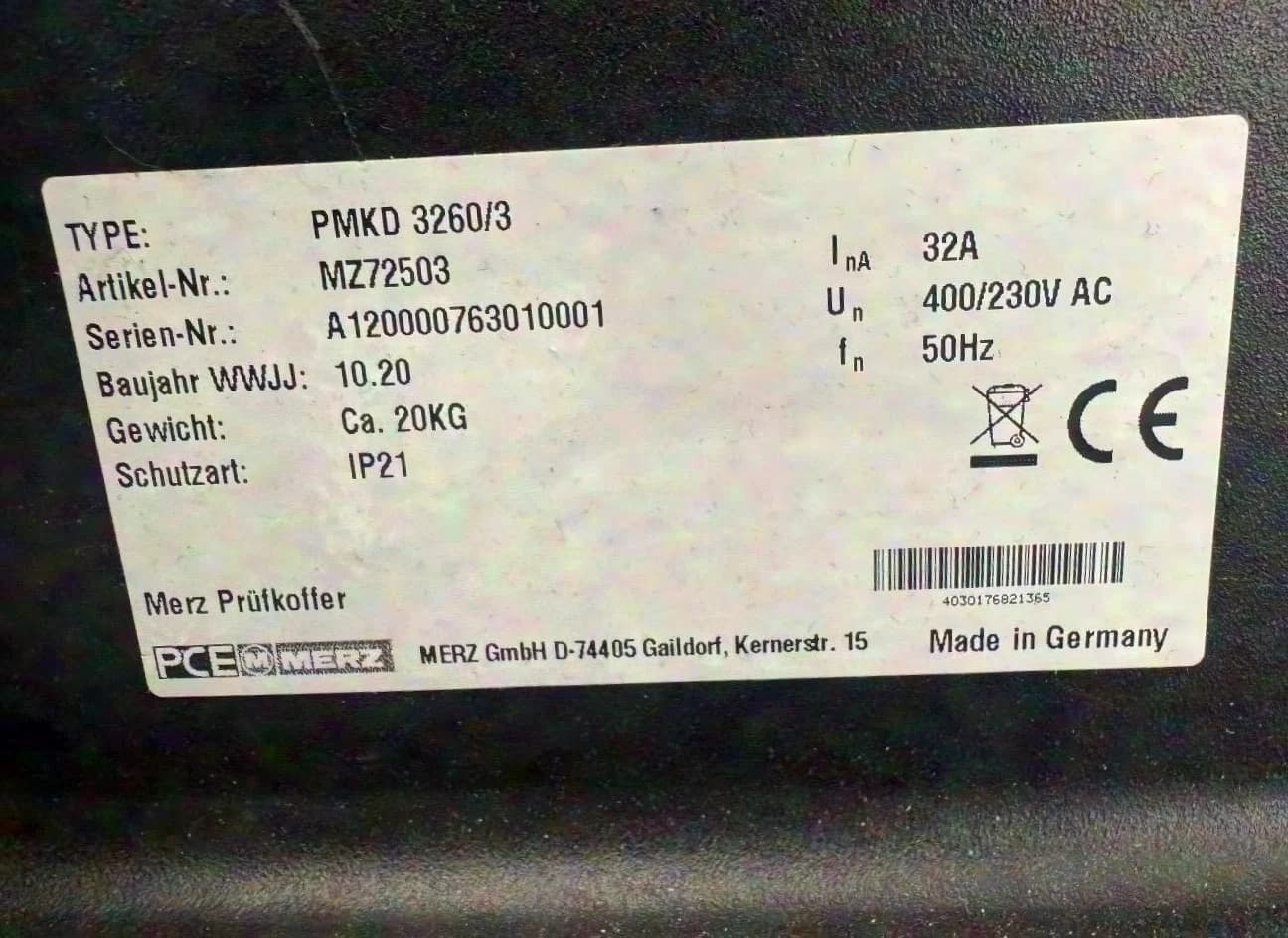 Merz PMDK 3260 VDE Prüfgerät 0701-0702 inkl. PMAK 3250 Prüfkoffer