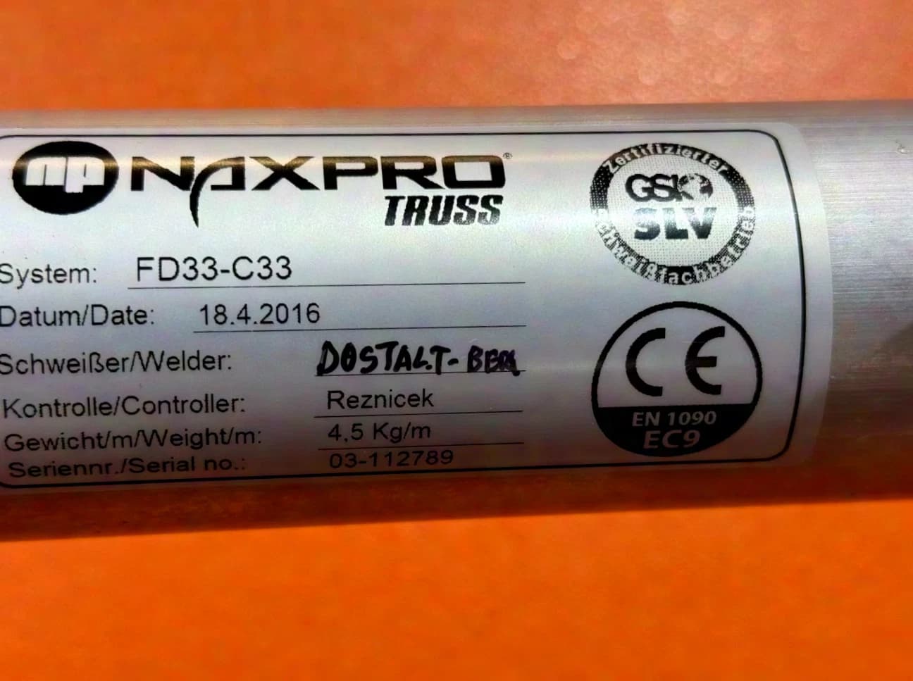 NAXPRO TRUSS FD33 C33 Winkel 90° 3-Weg | 0,5m | Silber