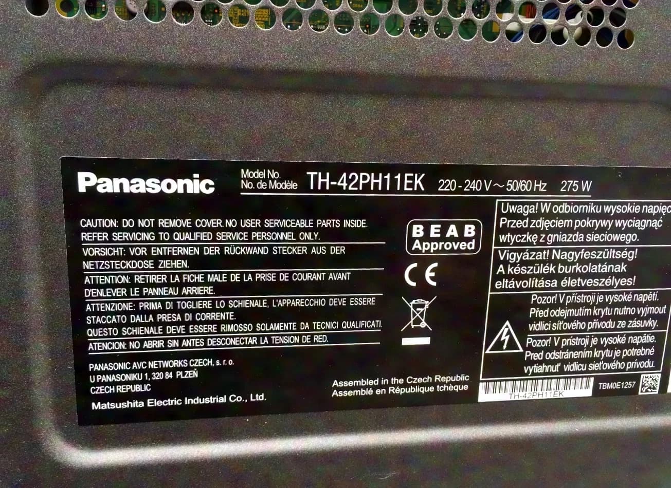 Panasonic TH-42PH11EK 42" amtlicher Plasma
