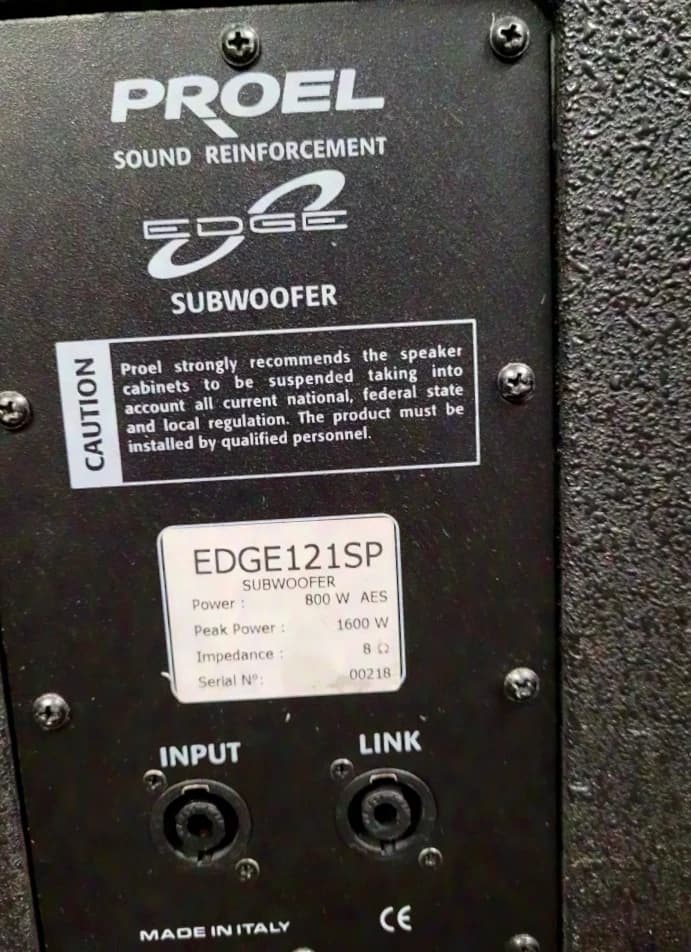 Proel Edge SP121 Subwoofer