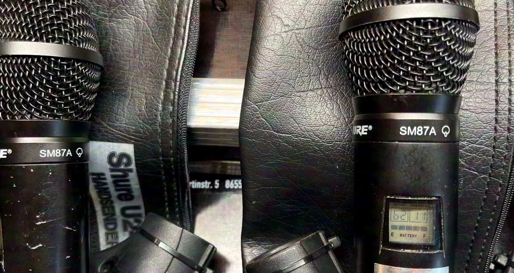 SHURE 1x U4D-MB Receiver 2x U1-MB BodyPack 2x U2-MB Handsender 2x RPW-120 Beta 87 - MB 800-830 MHz