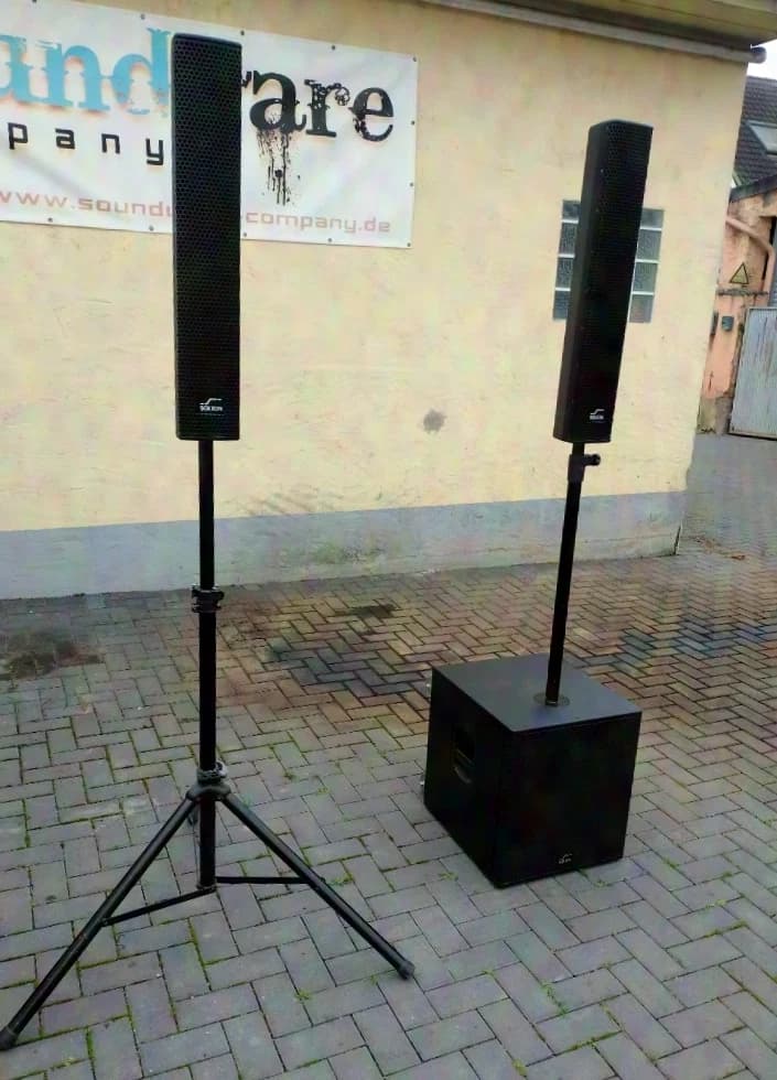 SOLTON ACT Set aktive 1700W PA T4 L Säulentopteil mit 15" Bass
