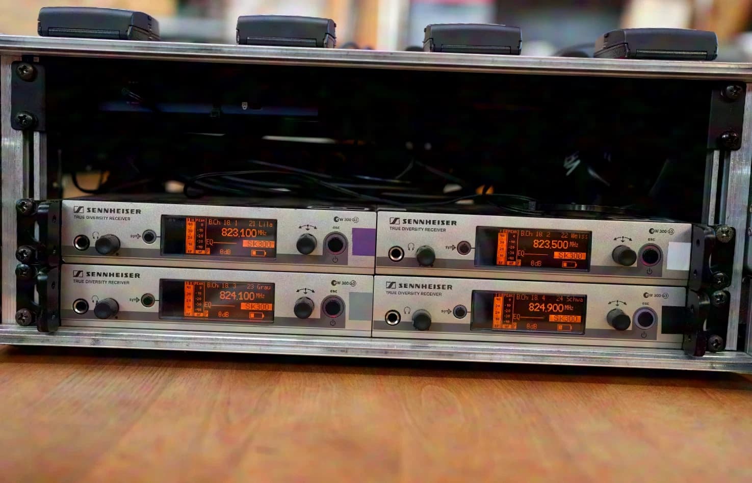 Sennheiser EW300-G3 4er Rack mit Antennensplitter wahlweise mit Headset oder Handfunke