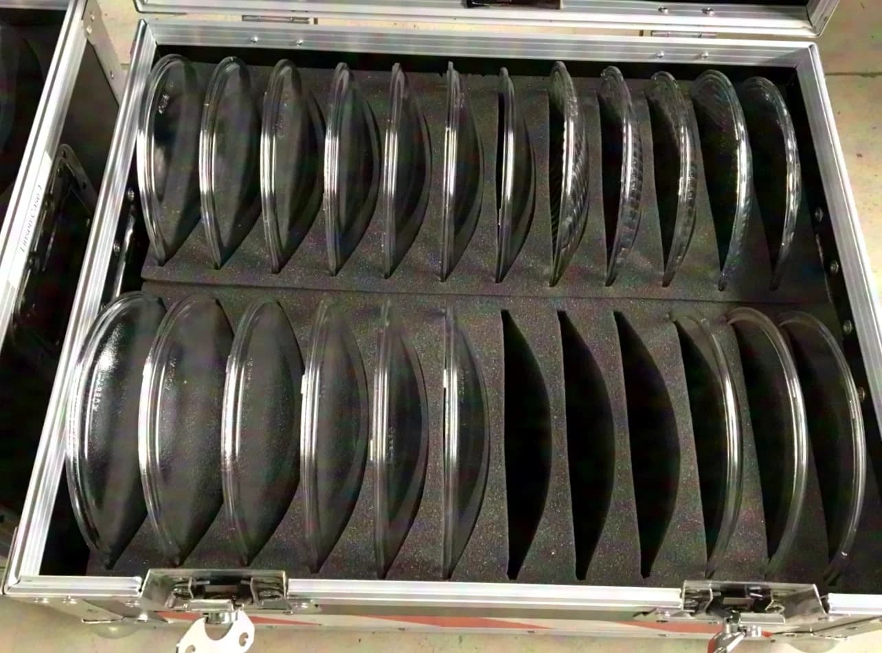 Showtec Linsen / lenses für Multi-Par & Studio Beam 575 + Koffer, narrow, medium, very narrow