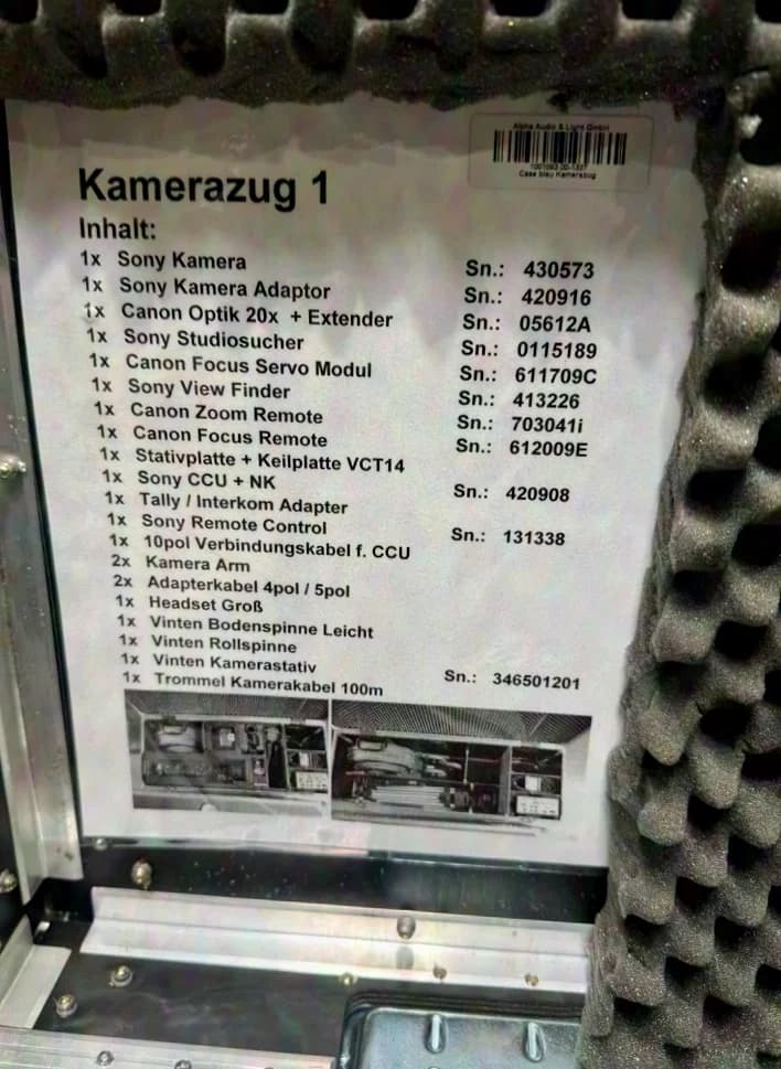 Sony DXC D50WSP Kamerazug komplett im Flightcase