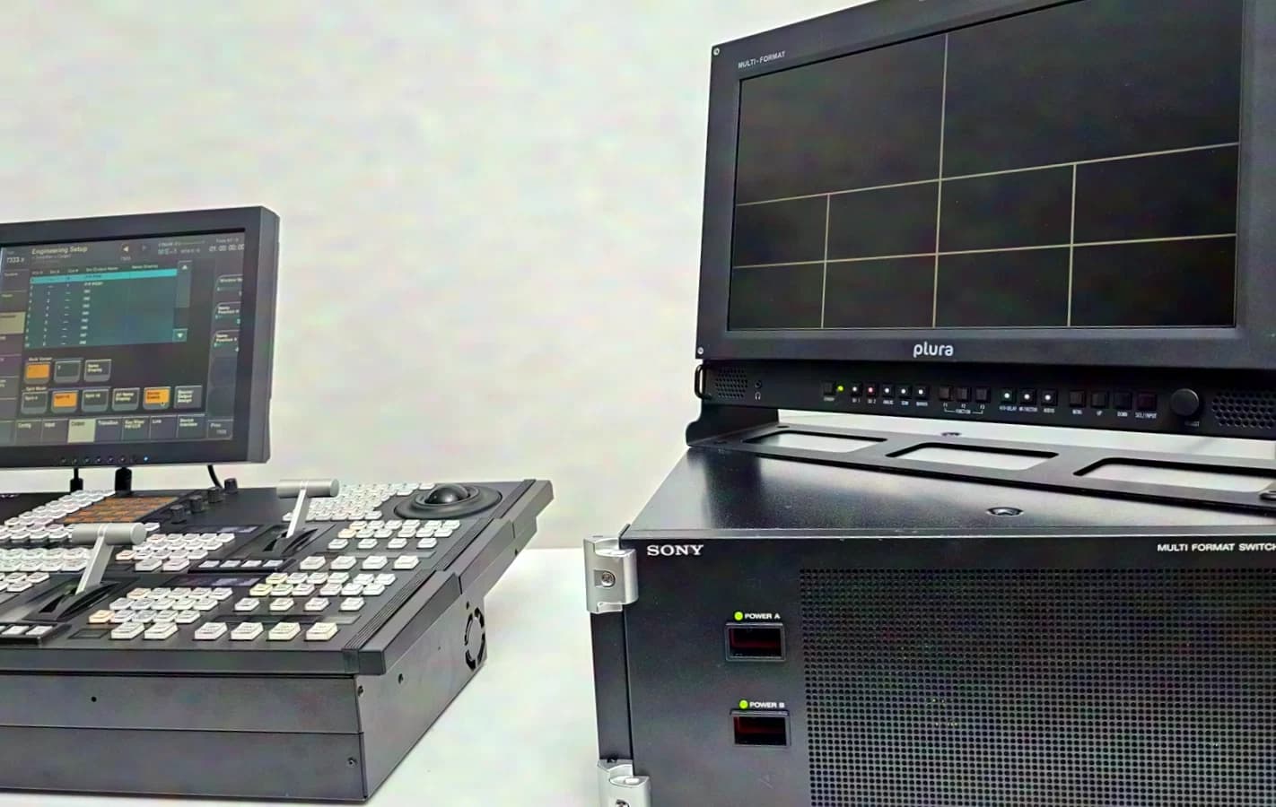 Sony MVS-3000A mit Control Panel Sony ICP-3016 32x SDI IN / 16X Out, 2x Multiviewer Redundante Stromversorgung