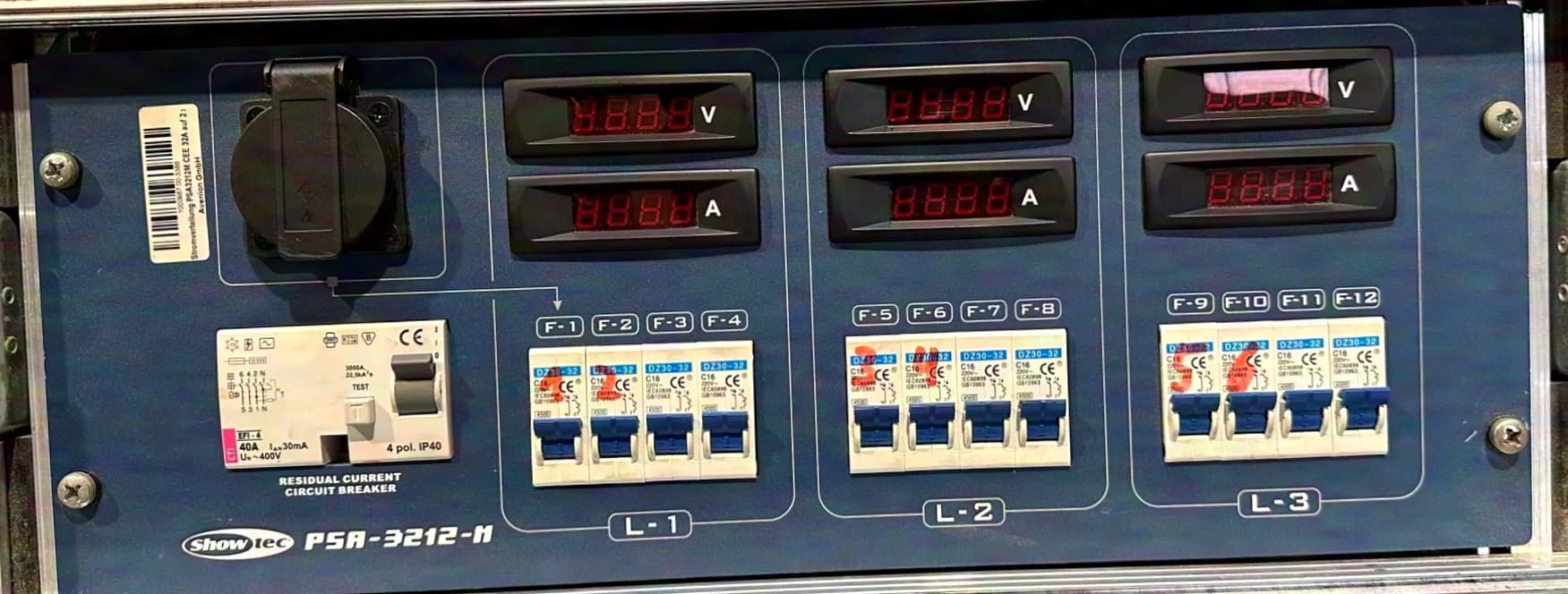 Stromverteilung #5 Showtec PSA-3212-M, CEE 32A - 2x HAN16 & 6x Schuko