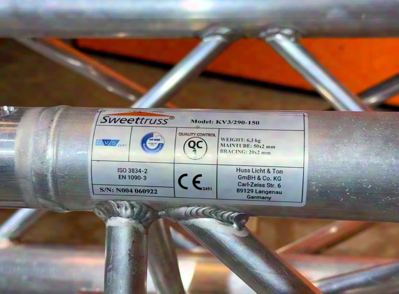 Sweettruss KV3/290-150 Traverse 1.5m silber