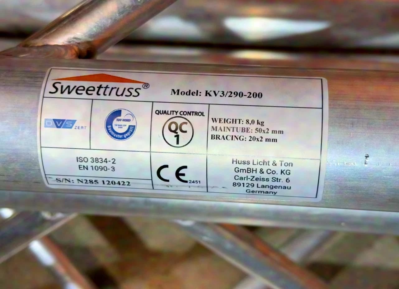 Sweettruss KV3/290-200 Traverse 2.0m silber
