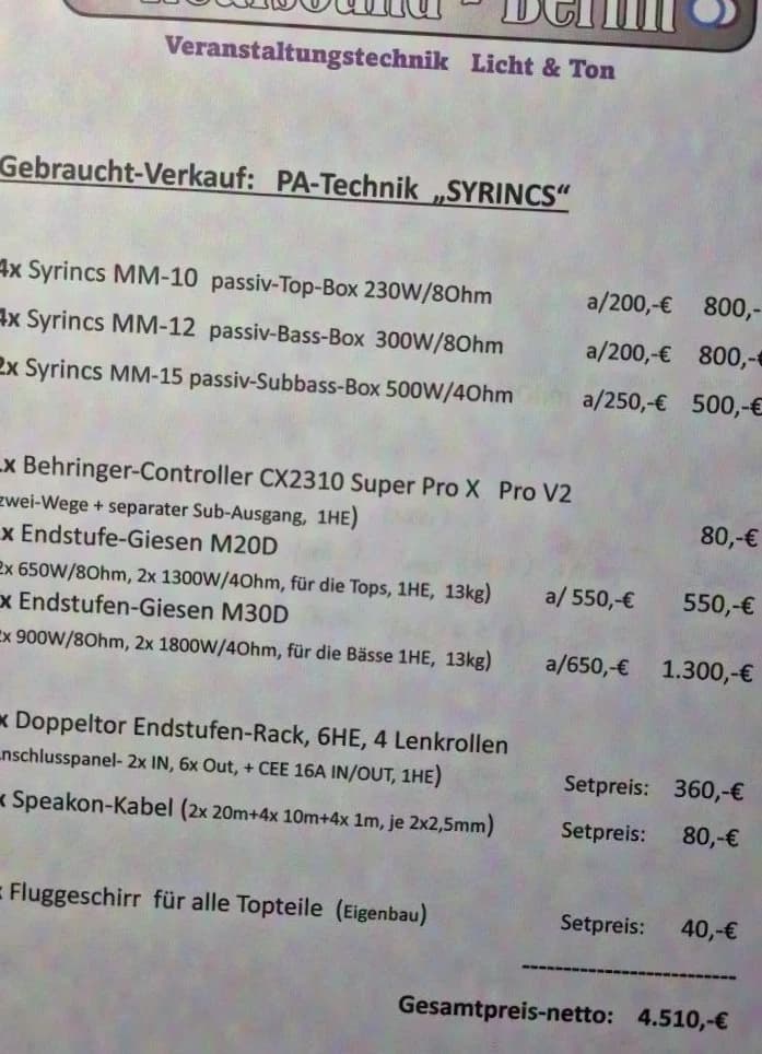 Syrincs MM 10 / 12 / 15