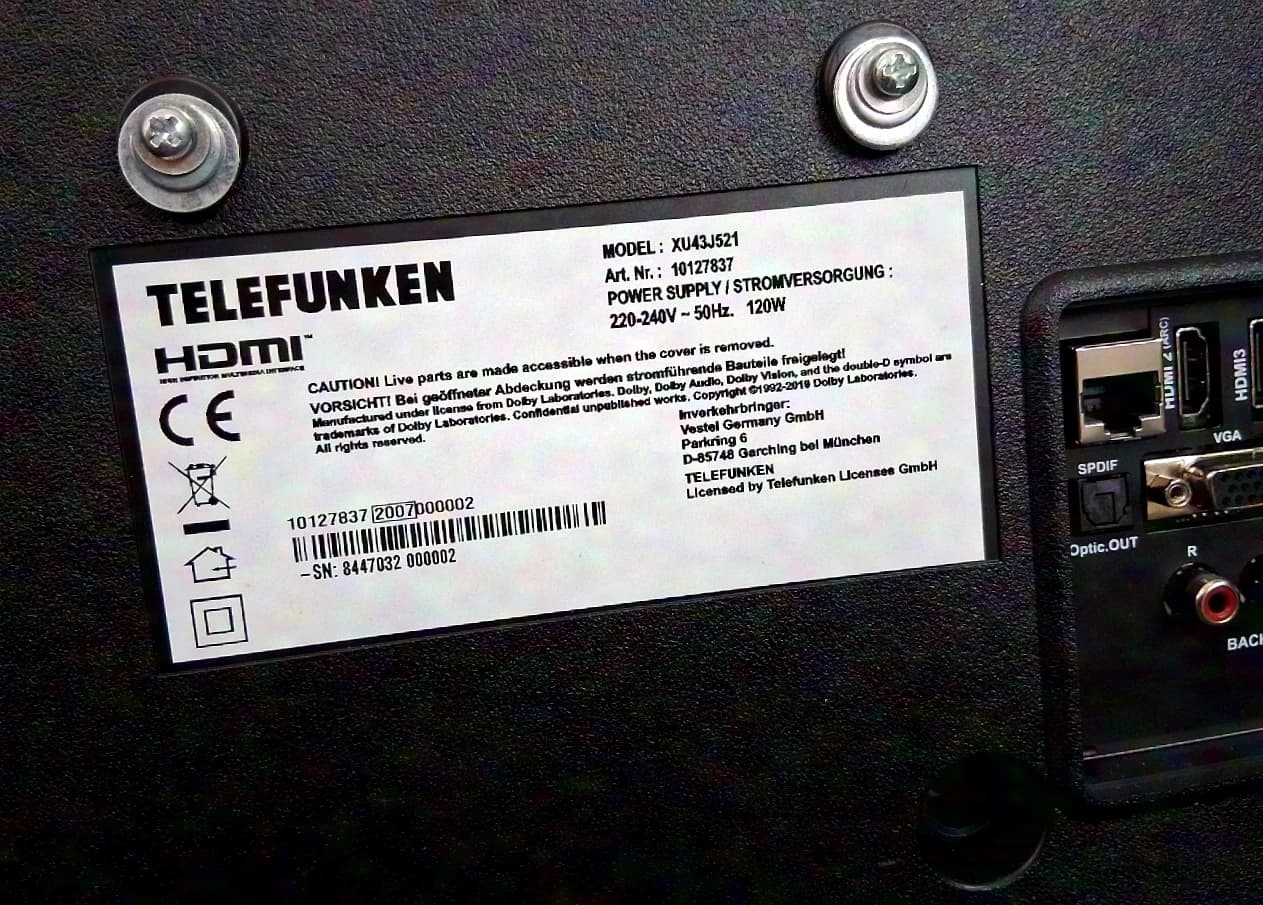 Telefunken TV XU43J521