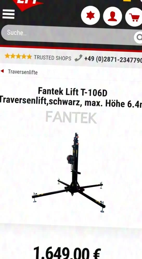 Traversenlift Fantec T106 6,40m Neu