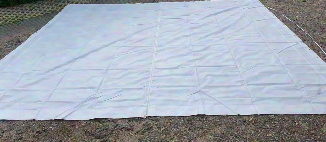 Prolyte Gaze Set aus  Bühnenrückwand / 2 x Seitenwand aus Prolyte Bühnendach (6 x 5 m) weiss (!) (auch einzeln)
