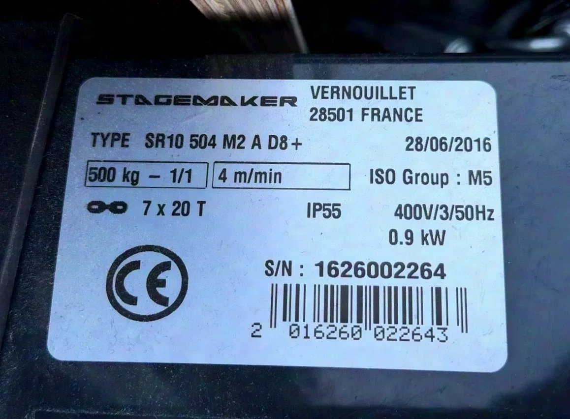 Stagemaker D8+ 500Kg 500Kg 22m Kette