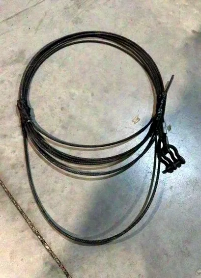 Stahlseil 4mm, Länge 600cm in schwarz, Kausche einseitig mit Schäkel, offenes Ende andere Seite