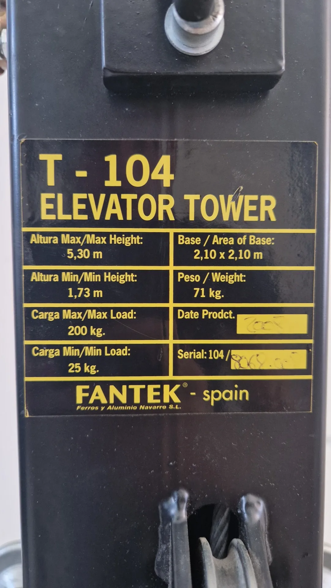 Fantek Hebebühne – 200 kg – 5 Meter
